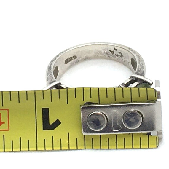 Double Row Peridot Ring, 8 Oval Stone Light Green… - image 5