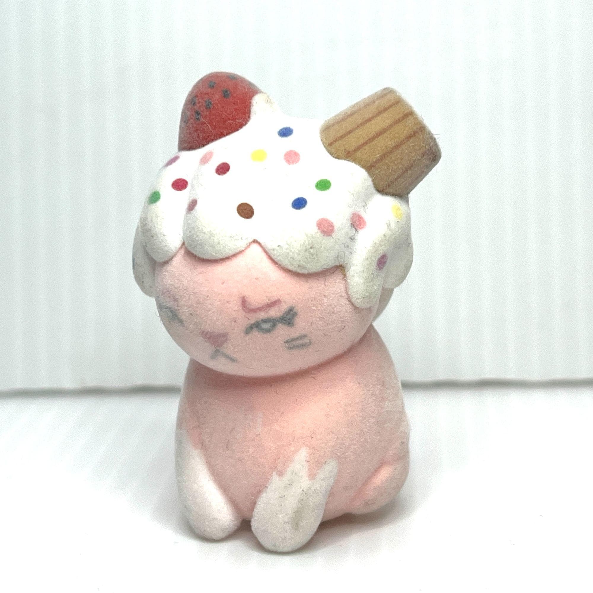 Moriah Elizabeth Mini Flocked Cat Shelly Ice Cream Pink Cat