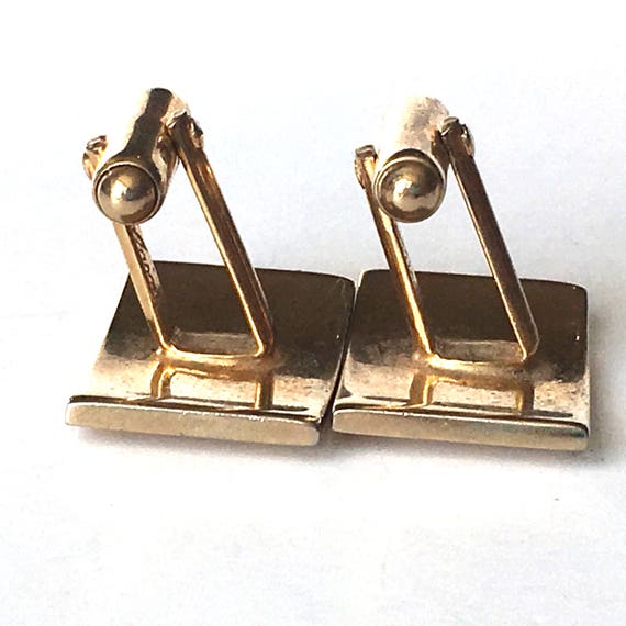Anson Gold Tone Rectangular Curved Cufflinks, Rec… - image 5