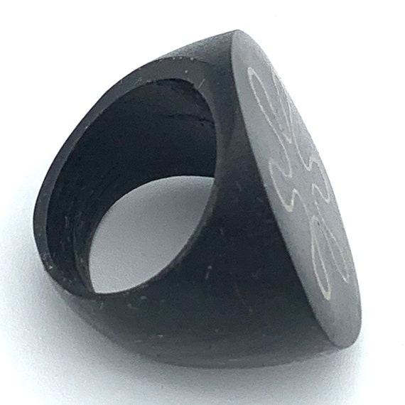 Circle Flat Top Ring, Circle Front Silver Flower … - image 3