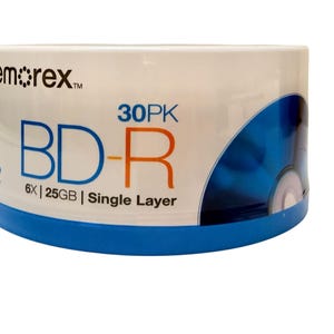 NIEUW Memorex Blu-ray-schijven van 30 stuks BD-R 4 x 25 GB enkellaags schijven, fabrieksverpakking