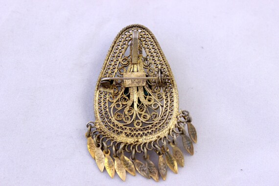 Teardrop Vermeil Openwork Pendant, Openwork Brooc… - image 4