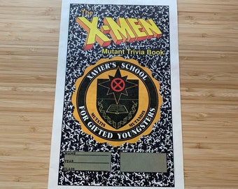 Die X-Men Mutant Trivia Buch Xavier Schule für begabte Jugendliche Marvel Aktivität Buch 1990