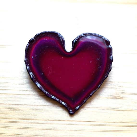 Pink Red Metal Heart Brooch Modernist Valentine’s… - image 8