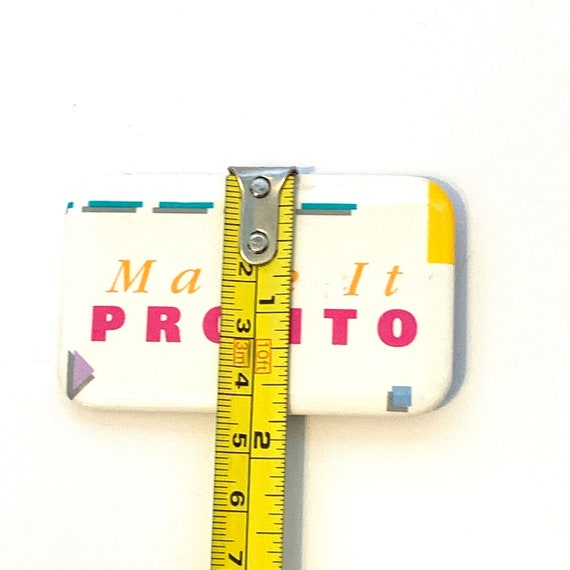 Rectangle Make it Pronto Pinback Button Pin 80s - image 3