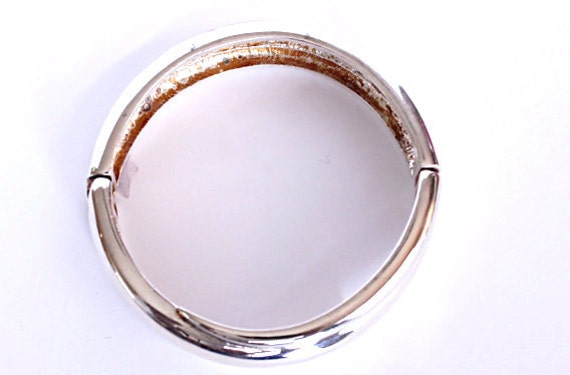 Silver Tone Spring HInged Bracelet, Stainless Ste… - image 5