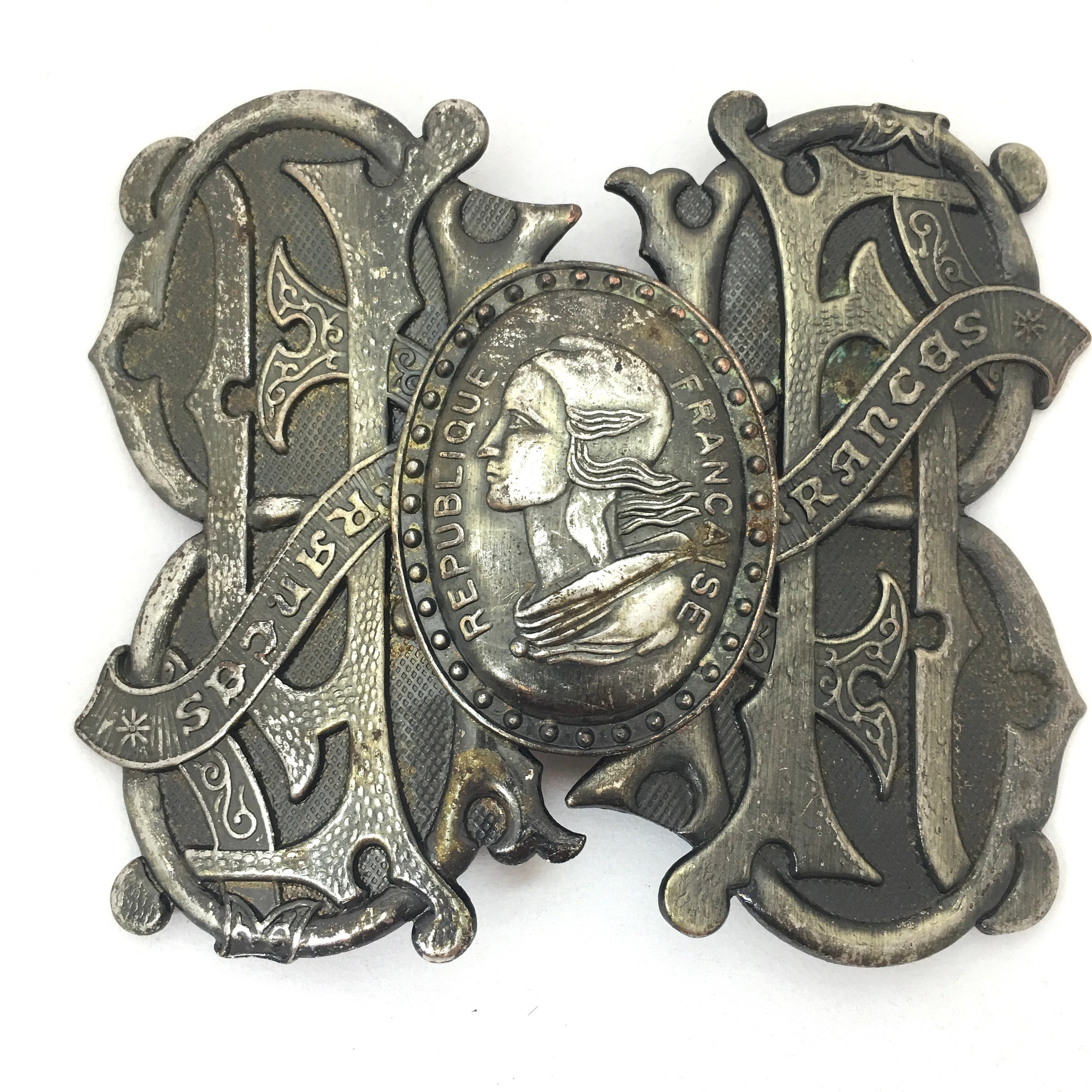 Antique Art Nouveau Republique Francaise Marianne France Nurse Belt Buckle Buy Antique Art Nouveau Republique Francaise Marianne of  main image 4
