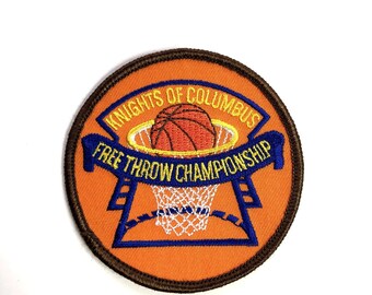 Parche de Campeonato de Tiros Libres De Caballeros de Colón Parche Bordado de Baloncesto