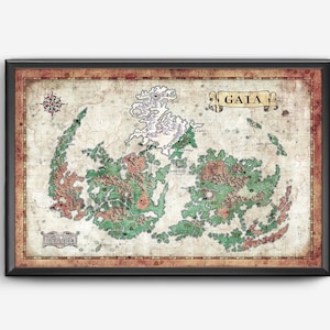 Kaart van Gaia uit Final Fantasy VII - Wereldkaart - Final Fantasy 7 - 11 x 17 of 13 x 19 of 17 x 25