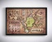 Map of Hyrule from Legend of Zelda, Ocarina of Time - English or Hylian, Zelda Map, Hyrule Map 11x17 or 13x19 or 17x25 