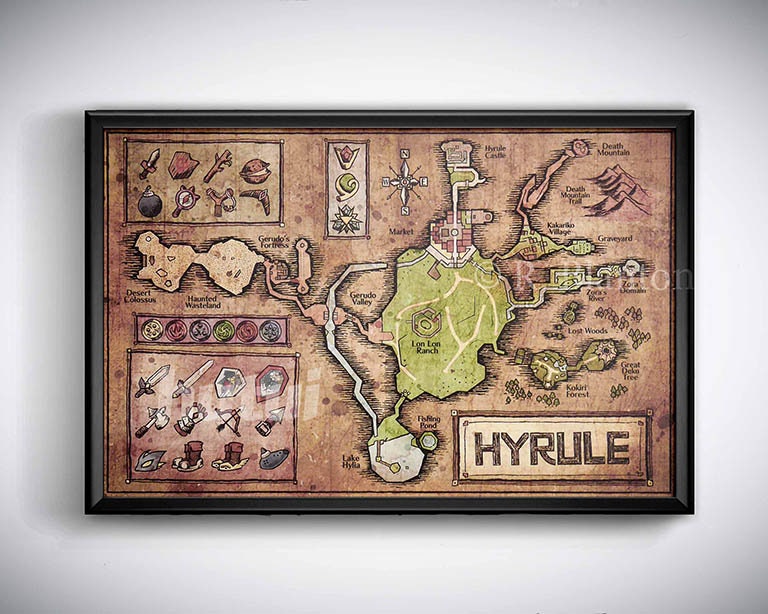 The Legend of Zelda: Ocarina of Time Hyrule World Map 