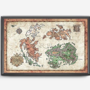 Karte von Gaia aus Final Fantasy IX - Weltkarte - Final Fantasy 9 - 11x17 oder 13x19 oder 17x25