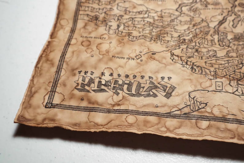 Breath of the Wild Map, BOTW Aged Map, English or Hylian, 11x17 up to ...