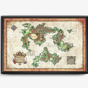 World of Balance-kaart van Final Fantasy VI - Wereldkaart - Final Fantasy 6 - 11 x 17 of 13 x 19 of 17 x 25