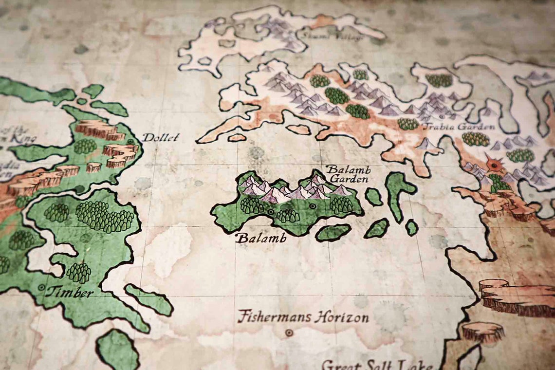 Map of the World From Final Fantasy VIII World Map Final  Etsy