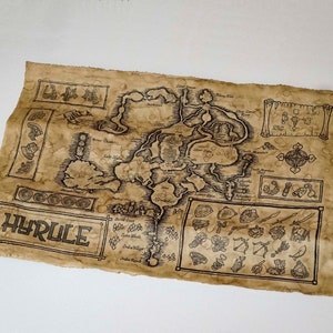 Carte de Zelda, carte d'Hyrule, carte de la princesse du crépuscule, Legend of Zelda, neuve, ancienne, anglaise ou hylian, grande et plus grande