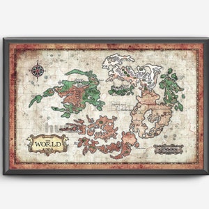 Weltkarte aus Final Fantasy VIII - Weltkarte - Final Fantasy 8 - 11x17 oder 13x19 oder 17x25