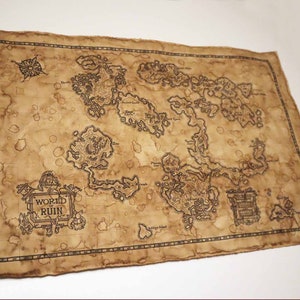 Kaart van The World of Ruin uit Final Fantasy 6, FF6, FFVI - Large en XL