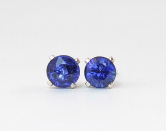 Large Genuine Gemstone Statement Jewelry September Birthstone Gift For Her Sterling Silver Sapphire Earrings