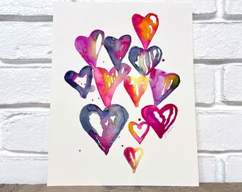 Bleeding Hearts // Original Watercolor Painting by Jocelyn Edin // The Pink Collection