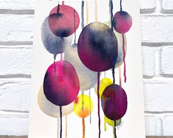 Float Away // Original Watercolor Painting by Jocelyn Edin // The Pink Collection