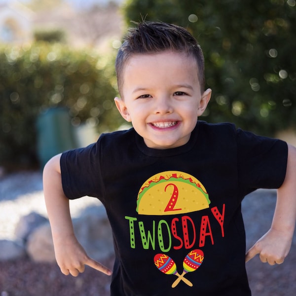 Boys Taco Twoday Birthday Shirt Boys 2nd Birthday Shirt Taco Birthday Party Fiesta Birthday Party Taco Birthday Outfit Distressed Denim