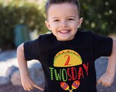 Boys Taco Twoday Birthday Shirt Boys 2nd Birthday Shirt Taco Birthday Party Fiesta Birthday Party Taco Birthday Outfit Distressed Denim