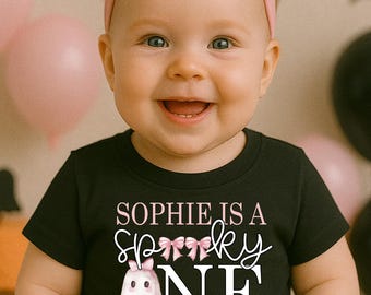 Personalized Baby Girl First Birthday Spooky One Halloween Shirt