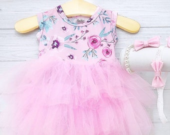 Girls Easter Dress Pink Floral Spring Dress Fluffy Twirl Dress for Infant, Toddler and Kid Sizing Newborn-10