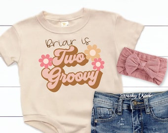 Two Groovy 2nd Birthday Outfit: Personalized Boho Daisy Shirt