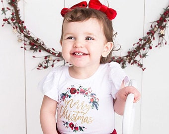 Girls Christmas Outfit Girls Toddler Christmas Dress Baby Girl Christmas Outfit Infant Christmas Dress Merry Christmas Dress Size Newborn-10