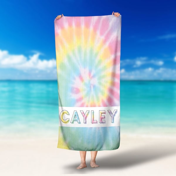 Rainbow Beach Towel Etsy