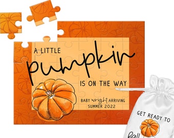 Baby Pumpkin Announcement Puzzle Pregnancy Announcement Personalized We're Expecting Gift Baby Coming Soon