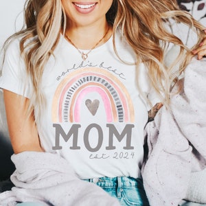 New Grandma Mom Established Shirt Mothers Day Shirts for Mom Retro Mama Est Custom Year Shirt