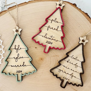 Yearly 2025 Personalized Family Christmas Tree Ornament