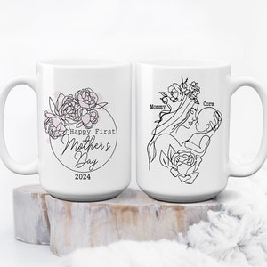 Moms First Mothers Day Personalized 1st Mothers Day Coffee Mug With Child&#39;s Name