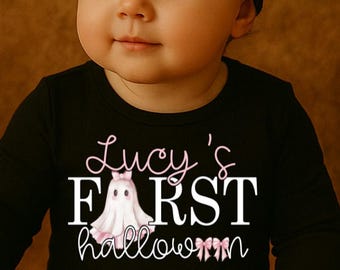 Personalized Baby Girl First Halloween Romper – Short or Long Sleeve