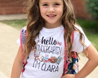 Girls Back to School Shirt Girls First Day of School Shirt 1st Day of Kindergarten 1st Grade Preschool Select Grade, Back to School Clothes