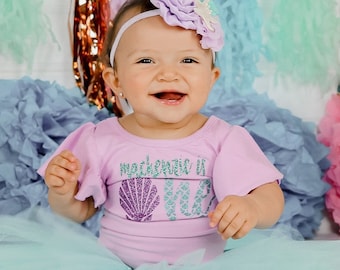 Mermaid Birthday Outfit 1st Birthday Outfit Little Mermaid 2nd Birthday Leotard Personalized Mermaid Birthday Outfit ANY AGE