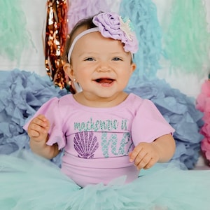 Mermaid Birthday Outfit 1st Birthday Outfit Little Mermaid 2nd Birthday Leotard Personalized Mermaid Birthday Outfit ANY AGE