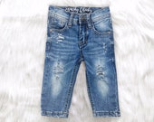 Baby Boy Distressed Jeans Toddler Jeans Unisex Jeans Distressed Denim Baby Pants Ripped Jeans Trendy Kids Pants, Sized Newborn-5T