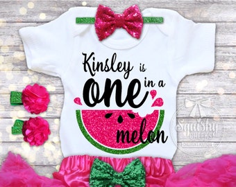 one in a melon baby outfit