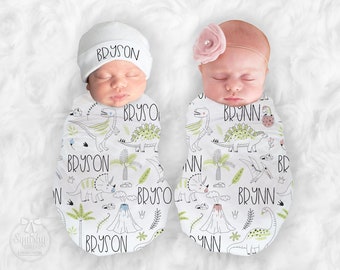 dinosaur swaddle set