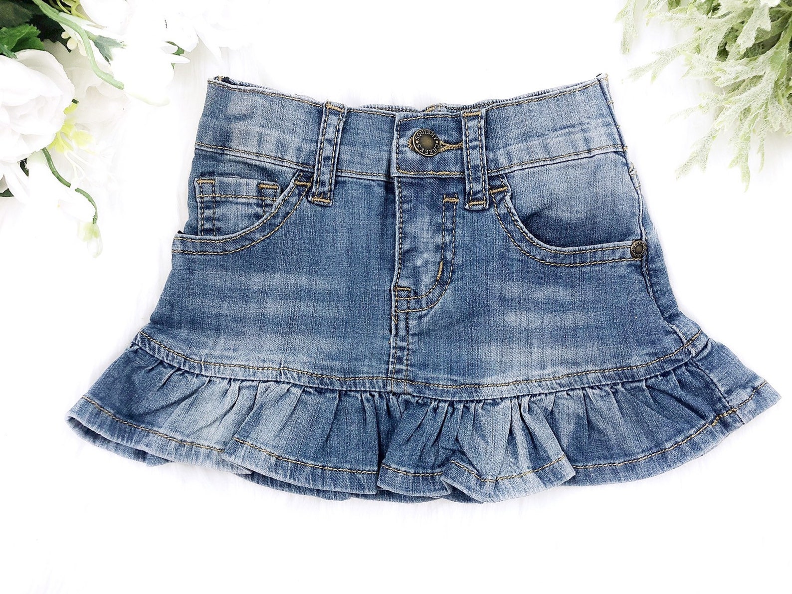 Baby Girl Denim Skirt Toddler Denim Denim Baby Skirt Infant Etsy