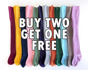 SALE: Buy 2 Get 1 FREE Cable Knit Tights Baby Tights Girls Hand-Dyed Tights Baby Stockings Kids Clothing Infant, Toddler and Girl Sizing