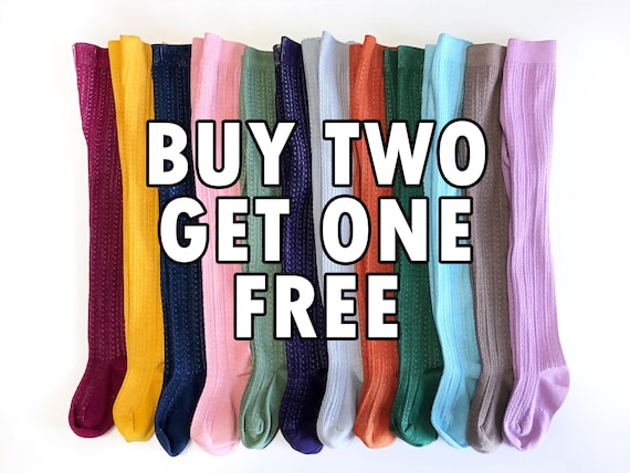 SALE: Buy 2 Get 1 FREE Cable Knit Tights Baby Tights Girls Hand