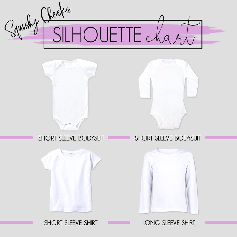 Pode incluir: Um gr&aacute;fico mostrando diferentes tipos de silhuetas de roupas, incluindo um body de manga curta, um body de manga comprida, uma camisa de manga curta e uma camisa de manga comprida.