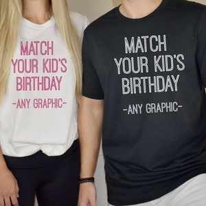 Mom and Dad Birthday Shirt, Custom Family Birthday Shirts, Match any of our kid&#39;s birthday designs
