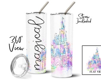 Castle Water Tumbler Orlando Vacation Gift Magical Water Bottle Stainless Steel Tumbler Personalized Tumbler