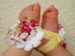 Baby Barefoot Sandals - Floral Piggy Petals - Toe Blooms - Photo Props - Baby Shower Gift - Toddler Shoes - Baby Shoes - Newborn Shoes 